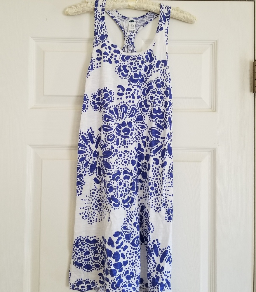 **White and Navy Floral dress**